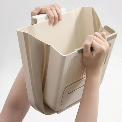 Foldable Hanging Trash Can – Space-Saving Kitchen Cabinet Garbage Bin