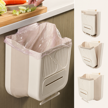 Foldable Hanging Trash Can – Space-Saving Kitchen Cabinet Garbage Bin