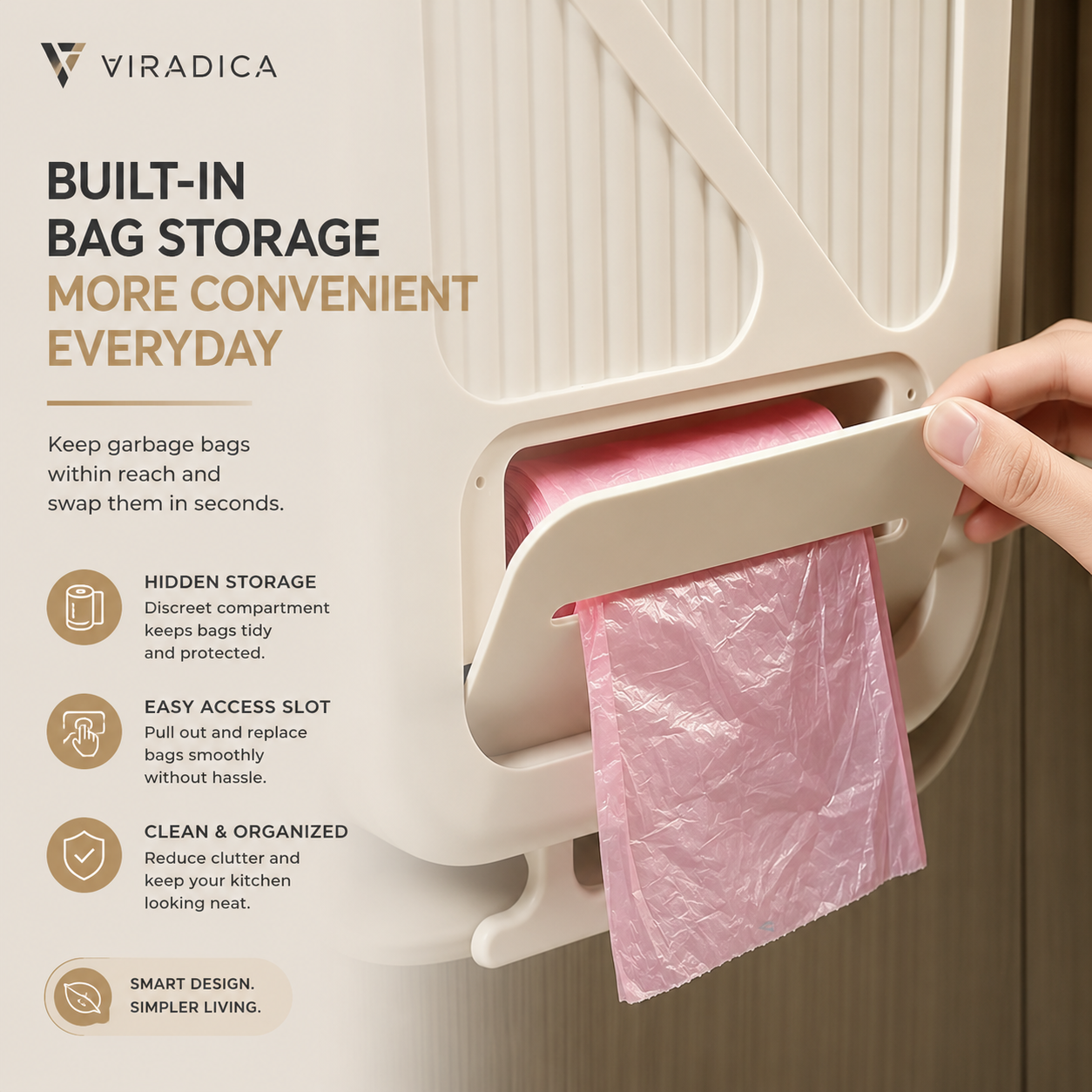 Foldable Hanging Trash Can – Space-Saving Kitchen Cabinet Garbage Bin