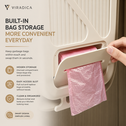 Foldable Hanging Trash Can – Space-Saving Kitchen Cabinet Garbage Bin